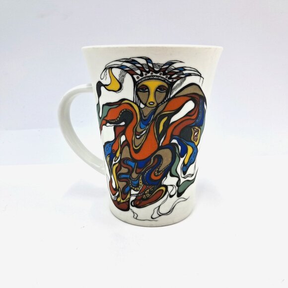 Oscardo Canada Pow Wow Dancer by Daphne Odjig Fine Porcelain Fluted Mug - Picture 1 of 6